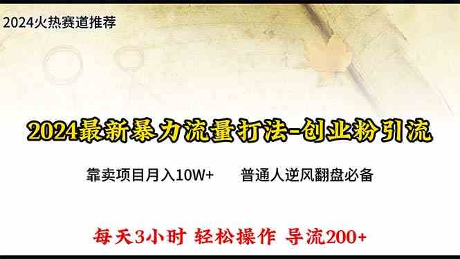 (10151期)2024年最新暴力流量打法,每日导入300+,靠卖项目月入10W+-轻创社项目网