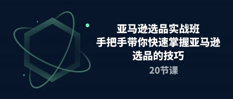 (10533期)亚马逊选品实战班,手把手带你快速掌握亚马逊选品的技巧(20节课)-轻创社项目网