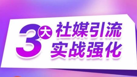 3大社媒引流实战强化,多渠道站外引流,高效精准获客,订单销售额翻倍增长-轻创社项目网