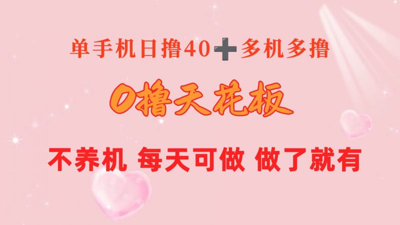 (10670期)0撸天花板 单手机日收益40+ 2台80+ 单人可操作10台 做了就有 长期稳定-轻创社项目网