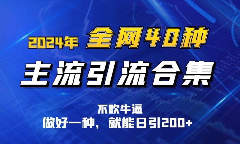 2024年全网40种暴力引流合计,做好一样就能日引100+-轻创社项目网