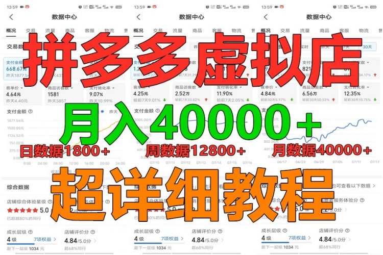 拼多多虚拟电商训练营月入40000+,全网最详细,你做你也行,暴利稳定长久-轻创社项目网