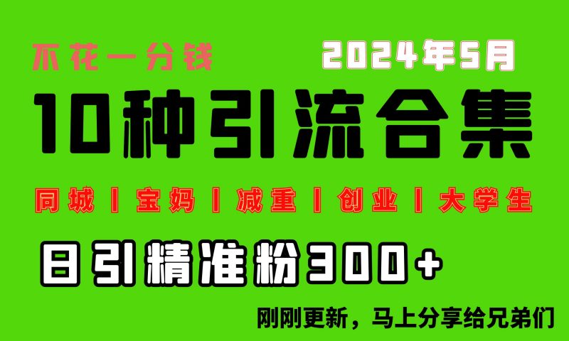 (10545期)0投入,每天搞300+“同城、宝妈、减重、创业、大学生”等10大流量!-轻创社项目网