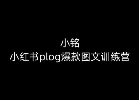 小铭-小红书plog爆款图文训练营,教你从0-1做小红书-轻创社项目网