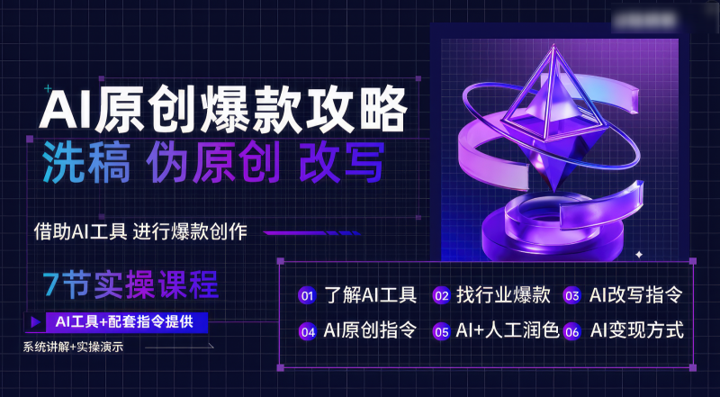 AI原创爆款攻略,洗稿改写伪原创必备,轻松创作10万+爆款文案-轻创社项目网