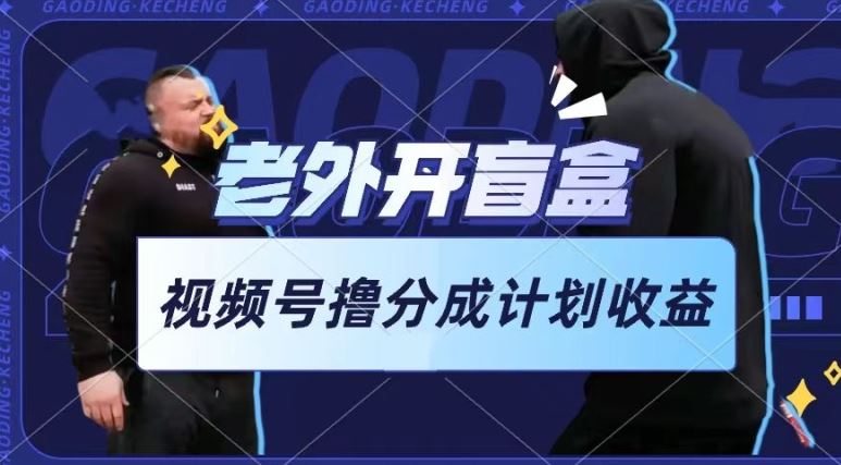 老外开盲盒视频,撸视频号分成计划收益,每天只需一小时,新手小白轻松上手【揭秘】-轻创社项目网