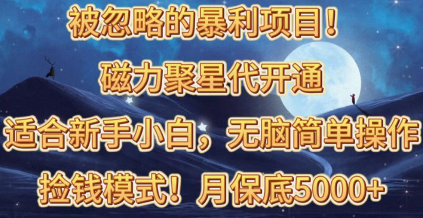 图片[1]-（10245期）被忽略的暴利项目！磁力聚星代开通捡钱模式，轻松月入五六千
