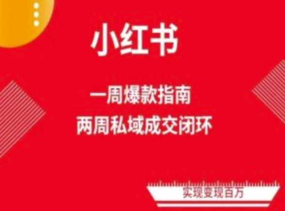 爆款小红书免费流量体系课程(两周变现),小红书电商教程-轻创社项目网