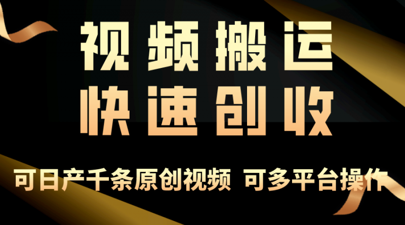 (10417期)一步一步教你赚大钱!仅视频搬运,月入3万+,轻松上手,打通思维,处处…-轻创社项目网