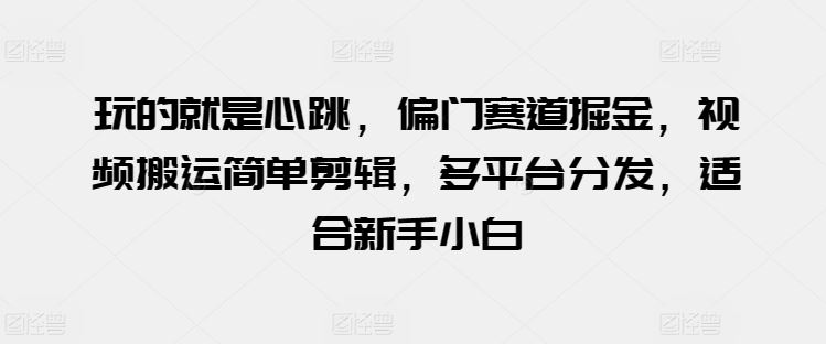 玩的就是心跳,偏门赛道掘金,视频搬运简单剪辑,多平台分发,适合新手小白【揭秘】-轻创社项目网