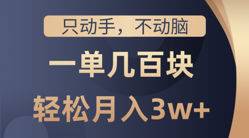 (10561期)只动手不动脑,一单几百块,轻松月入3w+,看完就能直接操作,详细教程-轻创社项目网