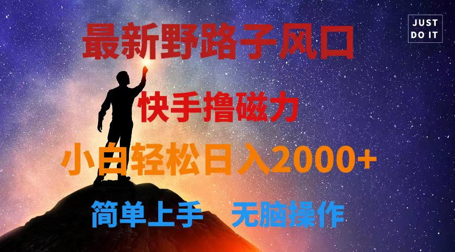 图片[1]-（10754期）最新风口！快手撸磁力，野路子，小白无脑操作日入2000+