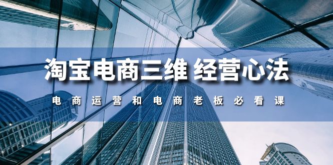 (10761期)淘宝电商三维 经营心法:电商运营和电商老板必看课(59节课)-轻创社项目网