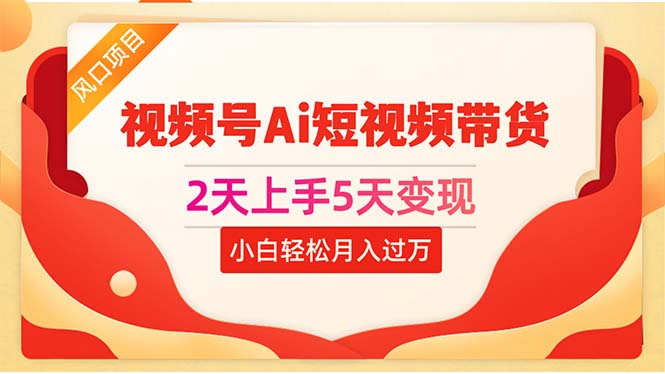 (10807期)2天上手5天变现视频号Ai短视频带货0粉丝0基础小白轻松月入过万-轻创社项目网