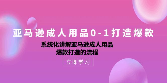 (10493期)亚马逊成人用品0-1打造爆款:系统化讲解亚马逊成人用品爆款打造的流程-轻创社项目网