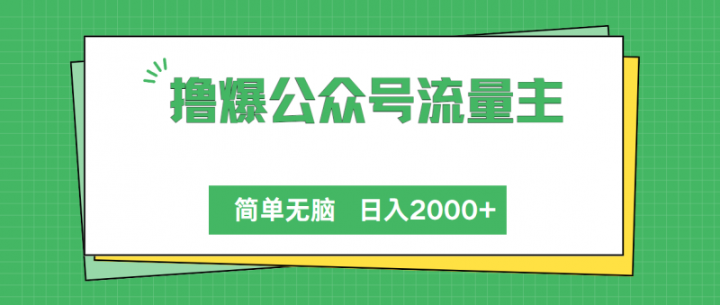 (10310期)撸爆公众号流量主,简单无脑,单日变现2000+-轻创社项目网