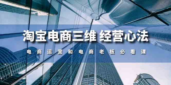 淘宝电商三维经营心法:电商运营和电商老板必看课(59节课)-轻创社项目网
