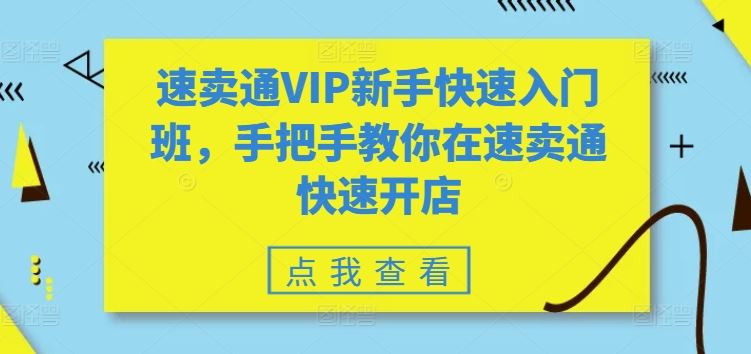 速卖通VIP新手快速入门班,手把手教你在速卖通快速开店-轻创社项目网