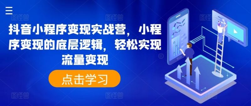 抖音小程序变现实战营,小程序变现的底层逻辑,轻松实现流量变现-轻创社项目网
