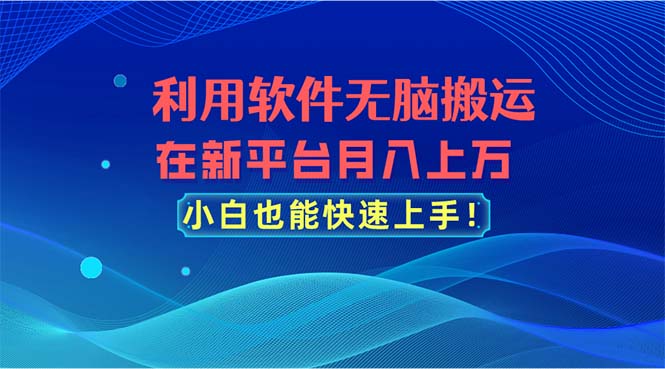 (11078期)利用软件无脑搬运,在新平台月入上万,小白也能快速上手-轻创社项目网