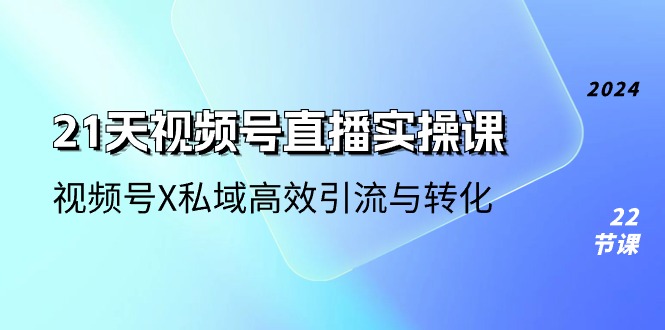 21天视频号直播实操课,视频号X私域高效引流与转化(22节课)-轻创社项目网