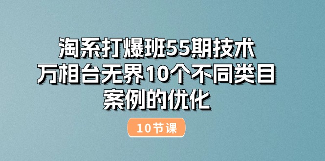 (10996期)淘系打爆班55期技术:万相台无界10个不同类目案例的优化(10节)-轻创社项目网