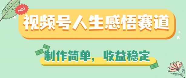 视频号人生感悟赛道,制作简单,收益稳定【揭秘】-轻创社项目网