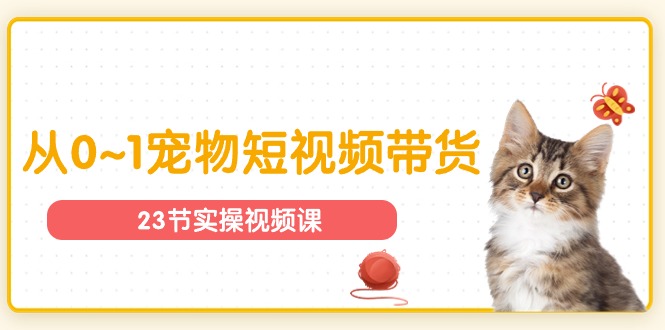 宠物行业从0~1宠物短视频带货实操课(23节课)-轻创社项目网