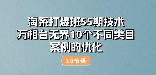 淘系打爆班55期技术:万相台无界10个不同类目案例的优化(10节)-轻创社项目网