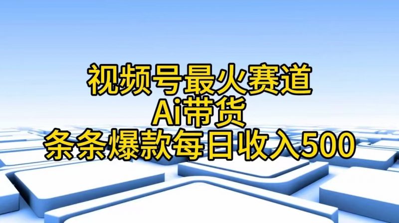 (11038期)视频号最火赛道——Ai带货条条爆款每日收入500-轻创社项目网