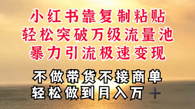 (11139期)深层揭秘小红书,靠复制粘贴,一周突破万级流量池,无脑搬运,暴力引流…-轻创社项目网