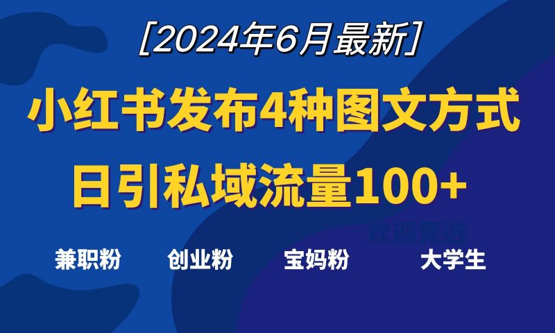 小红书发布这4种图文,就能日引私域流量100+-轻创社项目网