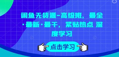 闲鱼无货源-高级班,最全·最新·最干,紧贴热点 深度学习-轻创社项目网