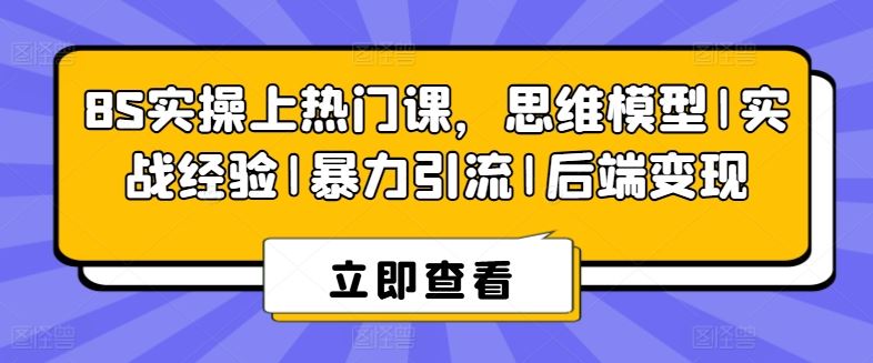 8S实操上热门课,思维模型|实战经验|暴力引流|后端变现-轻创社项目网