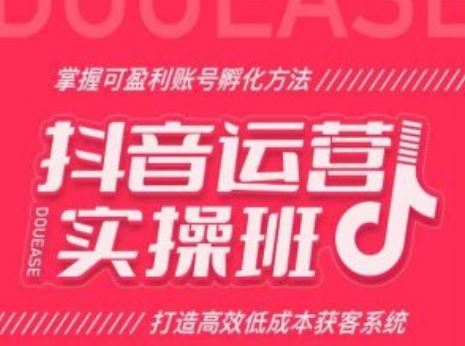 抖音运营实操班,掌握可盈利账号孵化方法,打造高效低成本获客系统-轻创社项目网