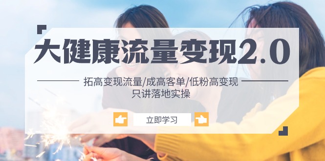 (10871期)大健康 流量 变现2.0:拓高变现 流量/成高客单/低粉高变现/只讲落地实战-轻创社项目网