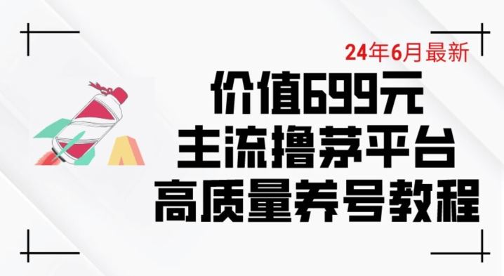 6月最新价值699的主流撸茅台平台精品养号下车攻略【揭秘】-轻创社项目网