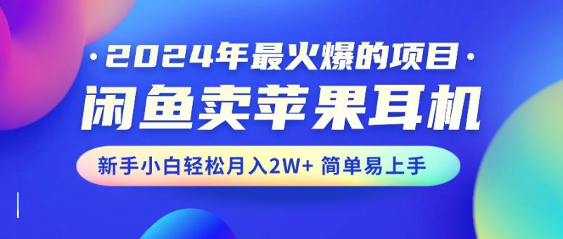 (10863期)2024年最火爆的项目,闲鱼卖苹果耳机,新手小白轻松月入2W+简单易上手-轻创社项目网