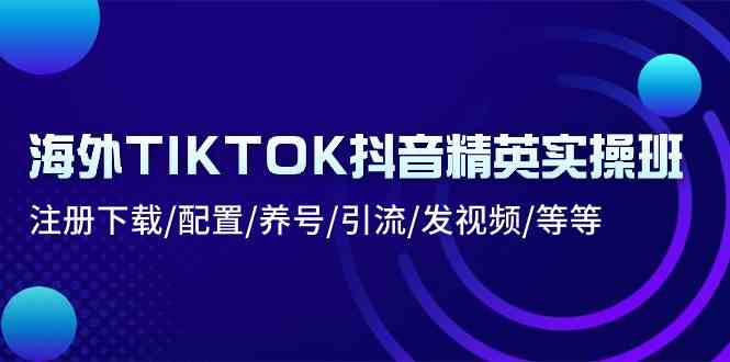 海外TIKTOK抖音精英实操班:注册下载/配置/养号/引流/发视频/等等-轻创社项目网
