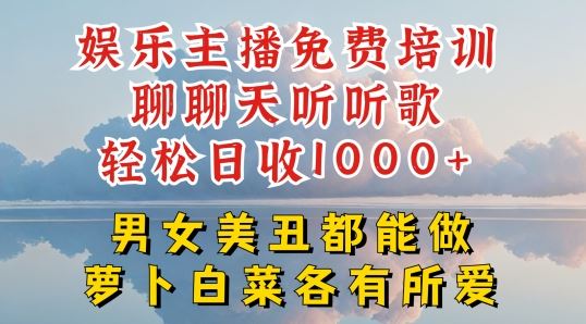 娱乐主播免费培训聊聊天听听歌轻松日收1K+,男女美丑都能做萝卜白菜各有所爱【揭秘】-轻创社项目网
