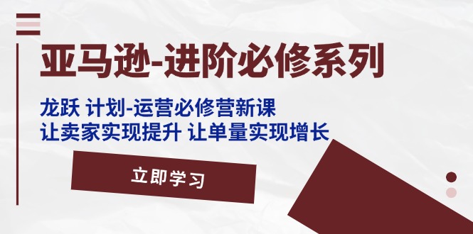 (11623期)亚马逊-进阶必修系列,龙跃 计划-运营必修营新课,让卖家实现提升 让单…-轻创社项目网