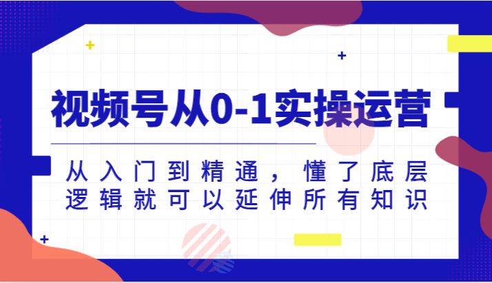 视频号从0-1实操运营,从入门到精通,懂了底层逻辑就可以延伸所有知识(更新2024.7)-轻创社项目网