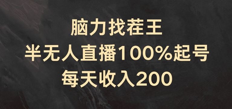 脑力找茬王,半无人直播100%起号,每天收入200+【揭秘】-轻创社项目网