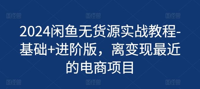 2024闲鱼无货源实战教程-基础+进阶版,离变现最近的电商项目-轻创社项目网