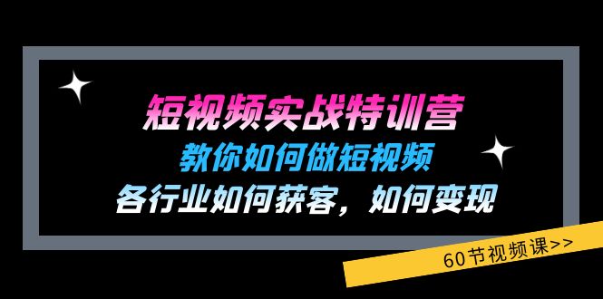 (11729期)短视频实战特训营:教你如何做短视频,各行业如何获客,如何变现 (60节)-轻创社项目网