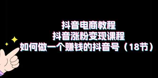 抖音电商教程:抖音涨粉变现课程:如何做一个赚钱的抖音号(18节)-轻创社项目网