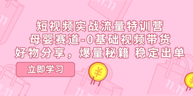 短视频实战流量特训营,母婴赛道-0基础带货,好物分享,爆量秘籍 稳定出单-轻创社项目网