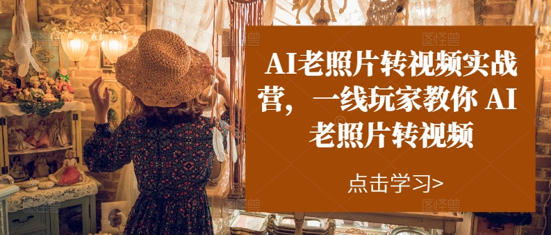 (11477期)AI老照片转视频实操训练营,一线玩家教你AI老照片转视频-轻创社项目网