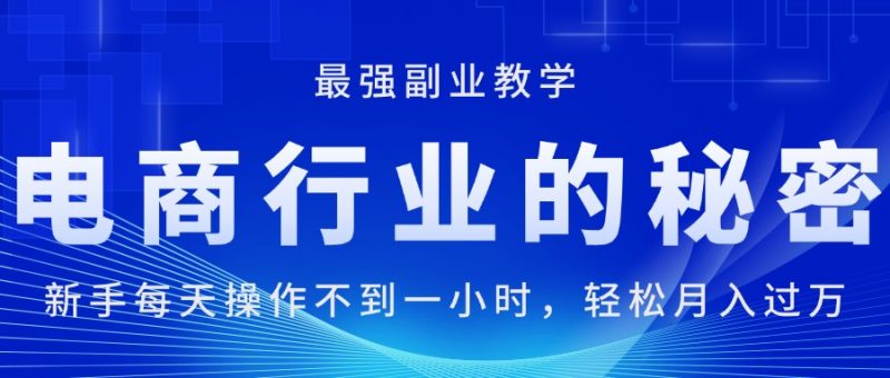 (11427期)电商行业的秘密,新手每天操作不到一小时,月入过万轻轻松松,最强副业…-轻创社项目网
