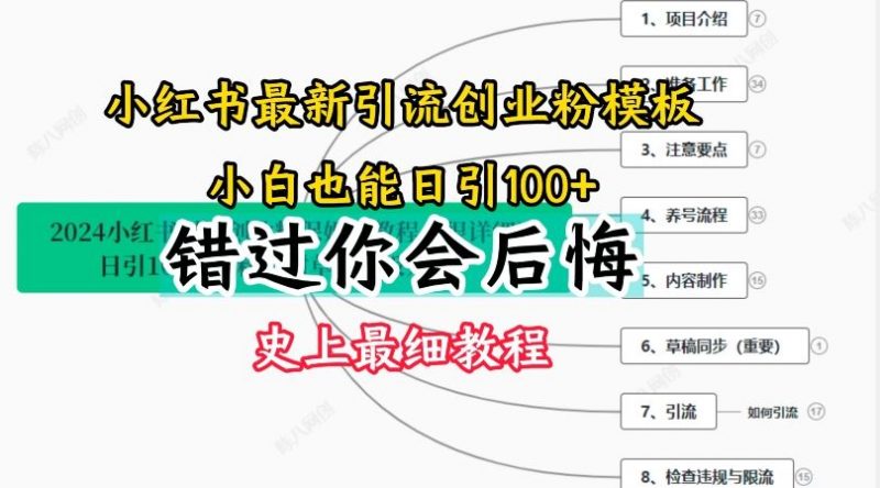 2024小红书引流创业粉史上最细教程,手把手教你引流【揭秘】-轻创社项目网